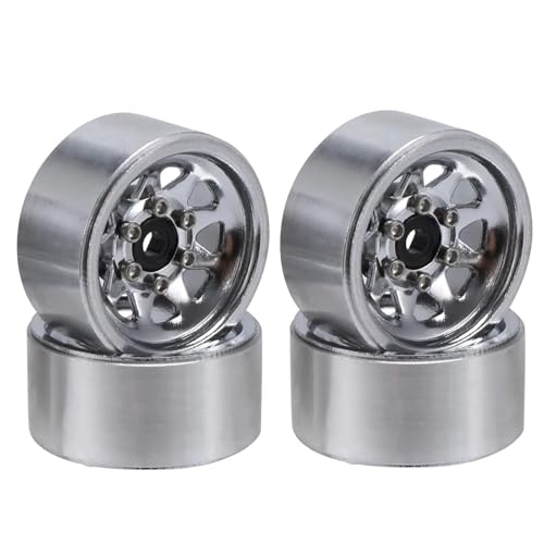 RC Teile Kompatibel Mit Axial Für SCX24 Für TRX4M Für TRX4-M 1/18 1/24 RC Crawler Autoteile 1,0" Beadlock-Felge Deep Dish Aus Gestanztem Stahl(Silver) von JYYTERD