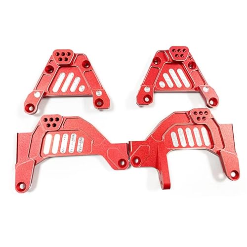JYYTERD RC Teile Kompatibel Mit Axial Für SCX6 1/6 RC Auto Upgrade Teil RC Auto Zubehör Ersatzteile 4 Stück Aluminiumlegierung Hinterer Stoßdämpferturm(Red) von JYYTERD