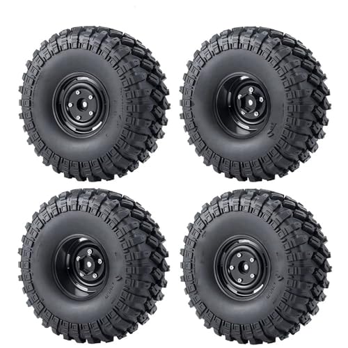 JYYTERD RC Teile Kompatibel Mit Axial Für Scx10 Für TRX4 1/10 RC -Auto -Upgrade Teile 4pcs Räder Reifen Kit Metall 1,9 Beadlock -Rad Rand Gummireifen(Wheel and Tire) von JYYTERD