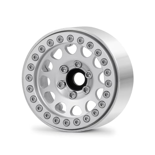 JYYTERD RC Teile Kompatibel Mit Axial Für Scx10 Für TRX4 Für HSP Für Redcat D90 1/10 RC Crawler Car Upgrade Teile Aluminium 1.9 Beadlock Wheel Rim Hub(Silver,1pcs) von JYYTERD