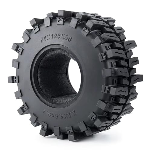 JYYTERD RC Teile Kompatibel Mit Axial Für Scx10 III Für Capra Für Wraith Für TRX4 Für TRX6 D90 1/10 RC Crawler Car 1,9 2,2 Zoll Gummi -Reifenräder Reifen(1pcs,2.2inch) von JYYTERD