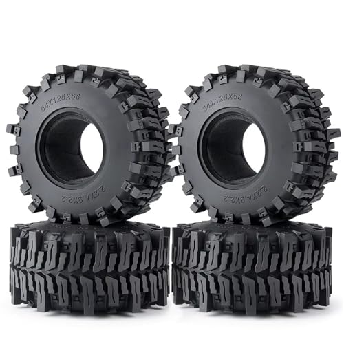 RC Teile Kompatibel Mit Axial Für Scx10 III Für Capra Für Wraith Für TRX4 Für TRX6 D90 1/10 RC Crawler Car 1,9 2,2 Zoll Gummi -Reifenräder Reifen(4pcs,2.2inch) von JYYTERD