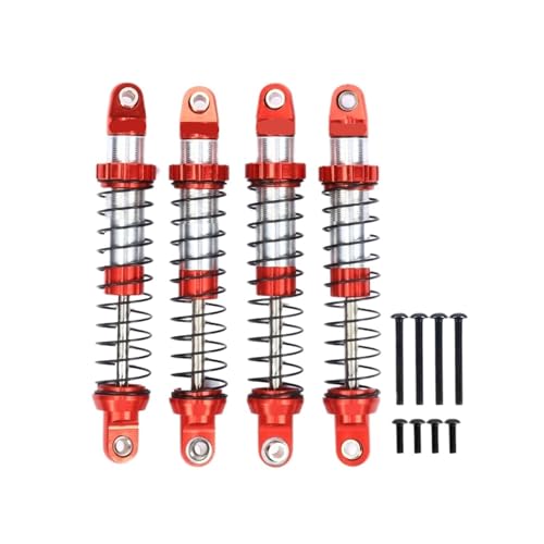 JYYTERD RC Teile Kompatibel Mit Axial Für UTB Für Buggy 1/18 Rc Autos Upgrades Teile Aluminium Vorne/hinten Stoßdämpfer Dämpfer Ölgefüllter Typ(Red) von JYYTERD