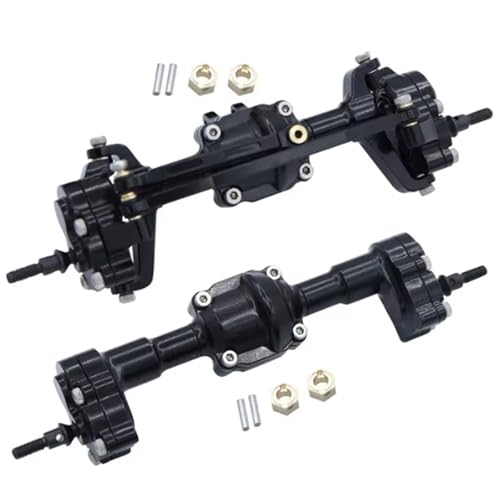 RC Teile Kompatibel Mit FMS Für FCX18 Für FCX24 1/24 RC Auto Teil RC Auto Zubehör Ersatzteile Aluminiumlegierung Vorne Hinterachse(Black) von JYYTERD