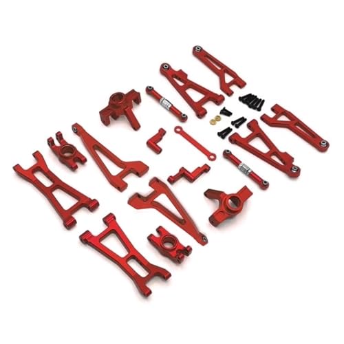 JYYTERD RC Teile Kompatibel Mit HAIBOXING Für HBX 16889 16889A 16890 SG1601 SG1602 1/16 RC Auto Upgrade-Teile-Kit Metall-Aufhängungsarm-Verbindungsstangen-Set(Red) von JYYTERD