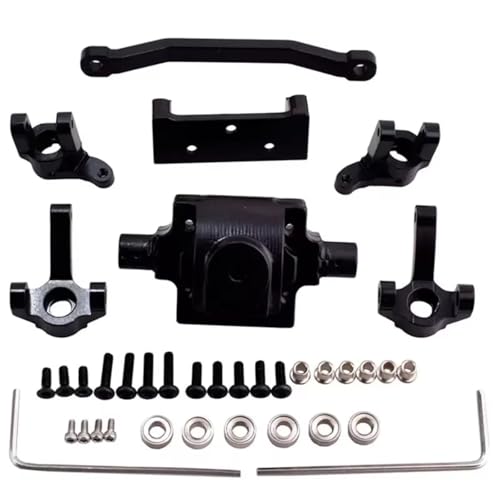 JYYTERD RC Teile Kompatibel Mit HAIBOXING Für HBX 2098B 1/24 Rc Auto Metall Upgrade Teile Kit Lenkblock Getriebegehäuse(Black) von JYYTERD