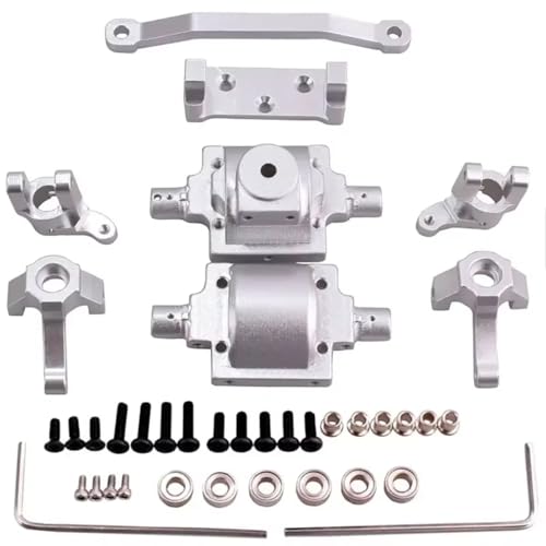 JYYTERD RC Teile Kompatibel Mit HAIBOXING Für HBX 2098B 1/24 Rc Auto Metall Upgrade Teile Kit Lenkblock Getriebegehäuse(White) von JYYTERD