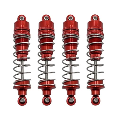 JYYTERD RC Teile Kompatibel Mit HB R1001 Für Bronco R1002 R1003 RC Auto Upgrade Teile Zubehör 4 Stück Metall Öl Stoßdämpfer Dämpfer(Red) von JYYTERD