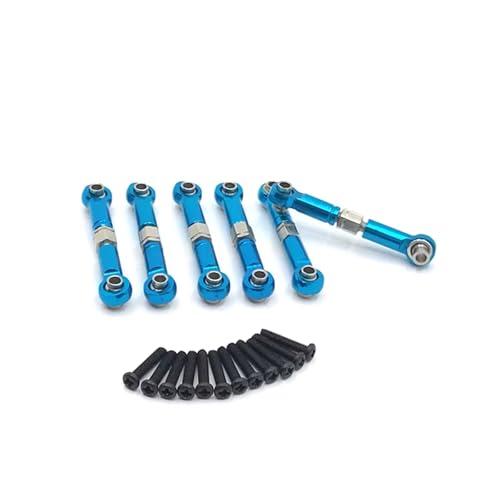 JYYTERD RC Teile Kompatibel Mit HS 18301 18302 18311 18312 18321 18322 6 Stück Metallverbindungsstange Spurstangengestänge 1/18 RC Autoteile Zubehör(Blue) von JYYTERD