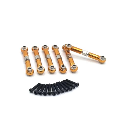 RC Teile Kompatibel Mit HS 18301 18302 18311 18312 18321 18322 6 Stück Metallverbindungsstange Spurstangengestänge 1/18 RC Autoteile Zubehör(Yellow) von JYYTERD