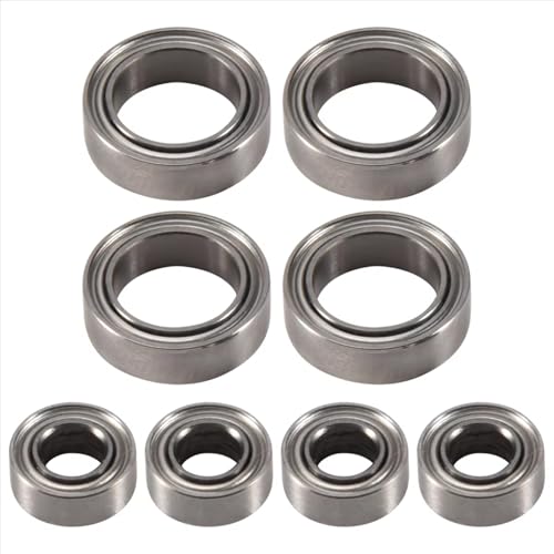 JYYTERD RC Teile Kompatibel Mit HSP Für WLtoys A949 A959 A969 1/18 RC-Autoersatzteile, 8-teilige Kugellager 4 X 8 X 3 Mm, 8 X 12 X 3,5 Mm von JYYTERD