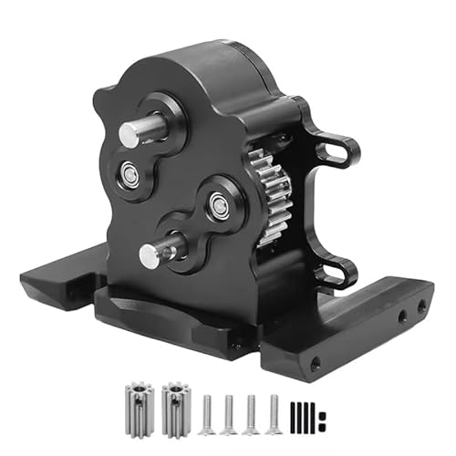 JYYTERD RC Teile Kompatibel Mit LCG Für SCX10 1/10 RC Crawler Autoteile Ersatzzubehör Aluminium Dual Transmission Dig Overdrive Getriebe(Black) von JYYTERD