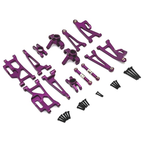 JYYTERD RC Teile Kompatibel Mit MJX 14209 14210 1/14 RC Autoteile Metall Lenkbecher Nabenträger Oben Unten Für Schwingarm-Montagesätze(Purple) von JYYTERD