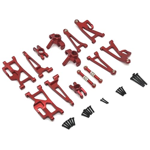 JYYTERD RC Teile Kompatibel Mit MJX 14209 14210 1/14 RC Autoteile Metall Lenkbecher Nabenträger Oben Unten Für Schwingarm-Montagesätze(Red) von JYYTERD