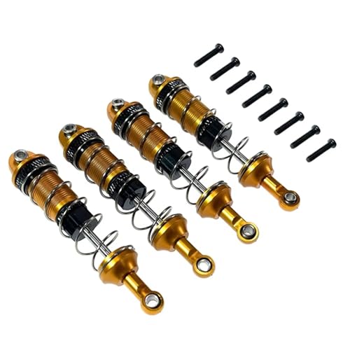JYYTERD RC Teile Kompatibel Mit MJX 16207 16208 16209 16210 H16 Für H16BM 1/16 RC Autos Upgrade Teile 4PCS Legierung Vorne Hinten Öl Stoßdämpfer(Yellow) von JYYTERD