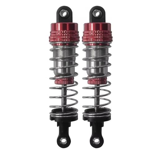 JYYTERD RC Teile Kompatibel Mit MJX Für Hyper Für Go H16H H16E H16P 16207 16208 16209 16210 RC Autoteile 73 Mm 80 Mm Metallöl-Stoßdämpfer-Dämpfer(Red,2pcs 80mm) von JYYTERD
