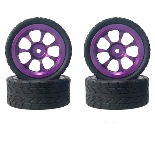 RC Teile Kompatibel Mit MJX Für Hyper Go 1/14 14301 14303 Fernbedienung Rc Auto Modifikation Upgrade Metall Radnabe Reifenverbinder Ersatzteile(Purple) von hjuink