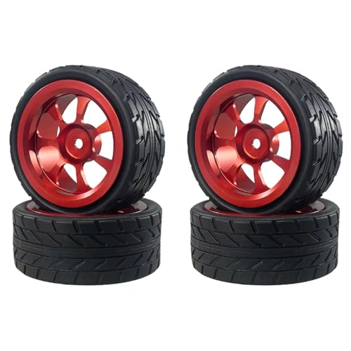 RC Teile Kompatibel Mit MJX Für Hyper Go 1/14 14301 14303 Fernbedienung Rc Auto Modifikation Upgrade Metall Radnabe Reifenverbinder Ersatzteile(Red) von hjuink