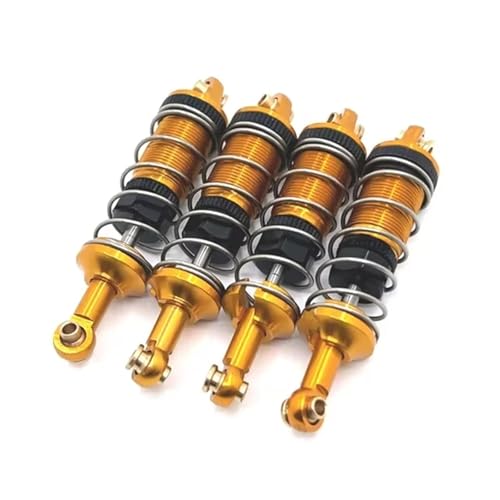 JYYTERD RC Teile Kompatibel Mit MJX Für Hyper Go 14301 14303 14302 1/14 R/C-Autos. Verbesserte 4 Teile Aus Metall Vorne/hinten Öl-Hydraulik-Stoßdämpfer(Yellow) von JYYTERD
