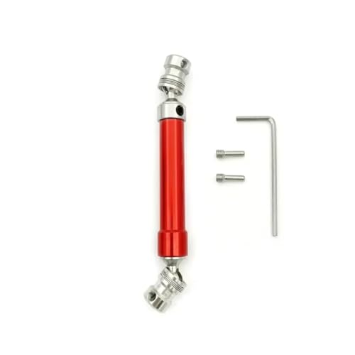 JYYTERD RC Teile Kompatibel Mit MN 999 Für Defender 1/10 RC Auto Upgrade Teile Zubehör 1Pcs Metall Antriebswelle(Red) von JYYTERD