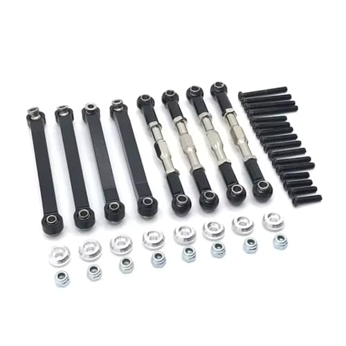 JYYTERD RC Teile Kompatibel Mit MN D90 D91 D96 D99 D99S MN90 1/12 RC Auto-Tuning-Teile Metall Für Chassis Zugstangen Verbindungsfeder Spurstange(Black) von JYYTERD