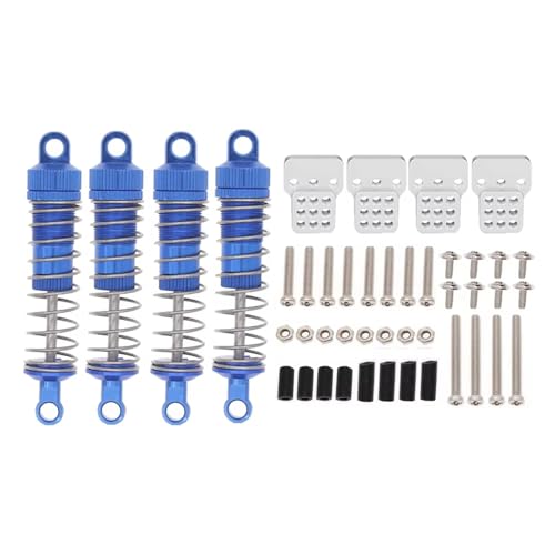 JYYTERD RC Teile Kompatibel Mit MN D90 Für MN99S Für WPL C14 C24 C34 RC Autoteile Zubehör Metall Stoßdämpfer Öldruckdämpfer Mit Montage(Blue 1set) von JYYTERD