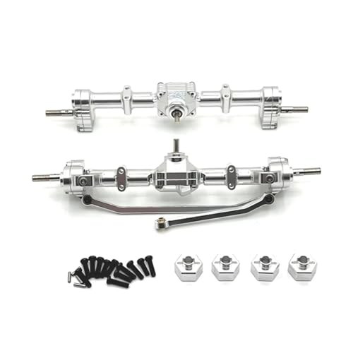 JYYTERD RC Teile Kompatibel Mit MN168 1/12 RC Car Upgrade-Teile Ersatzzubehör Metall-Portalachse Vorne Und Hinten 12-mm-Rad-Sechskant-Adapter(Silver) von JYYTERD