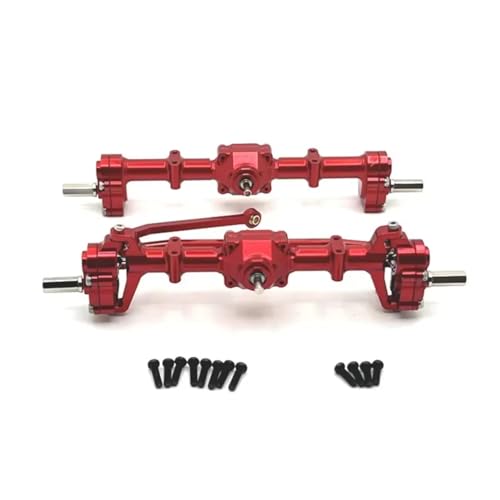 JYYTERD RC Teile Kompatibel Mit MN82 LC79 Für MN78 D90 D91 D96 99S 1/12 RC Auto Upgrade Teile Zubehör Metall Vorne Und Hinten Portalachse(Red) von JYYTERD