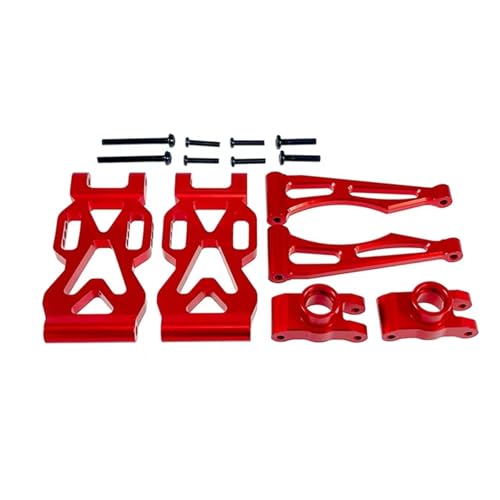 JYYTERD RC Teile Kompatibel Mit SCY 1/16 Ferngesteuertem Auto, Upgrade-Zubehör, Hoch Für Geschwindigkeit, Metall-Heck Für Auf- Und Ab-Schwenkarme (L/R), Set-Kit(Red) von JYYTERD