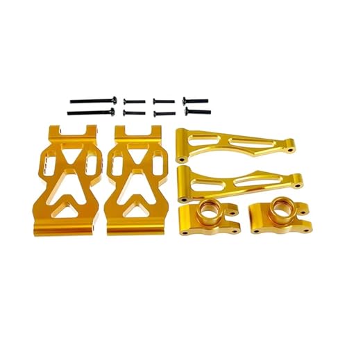 JYYTERD RC Teile Kompatibel Mit SCY 1/16 Ferngesteuertem Auto, Upgrade-Zubehör, Hoch Für Geschwindigkeit, Metall-Heck Für Auf- Und Ab-Schwenkarme (L/R), Set-Kit(Yellow) von JYYTERD