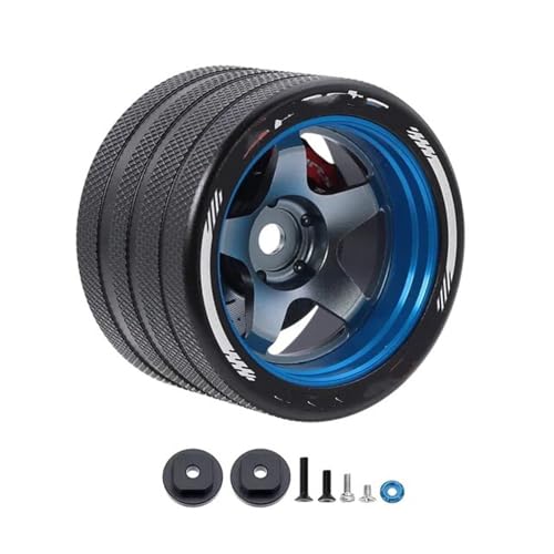 JYYTERD RC Teile Kompatibel Mit Sanwa Mt4/mt5/m12/m17 Für Futaba 4px/7px/10px Für Flysky Nb4 Ko Ex Rc Metallhandrad Mit Bremsscheiben-Lenkrad(Handwheel Blue b) von JYYTERD