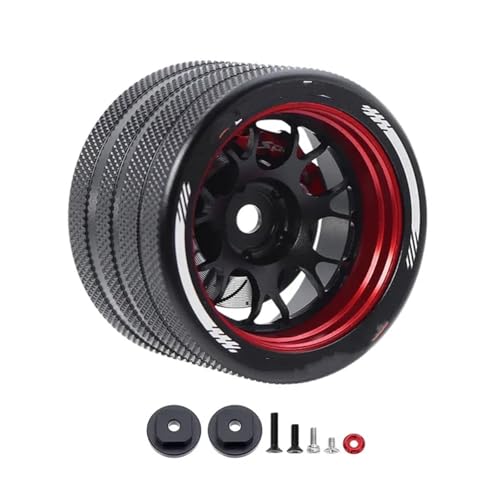 JYYTERD RC Teile Kompatibel Mit Sanwa Mt4/mt5/m12/m17 Für Futaba 4px/7px/10px Für Flysky Nb4 Ko Ex Rc Metallhandrad Mit Bremsscheiben-Lenkrad(Handwheel Red A) von JYYTERD