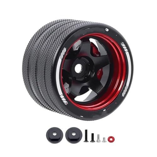 JYYTERD RC Teile Kompatibel Mit Sanwa Mt4/mt5/m12/m17 Für Futaba 4px/7px/10px Für Flysky Nb4 Ko Ex Rc Metallhandrad Mit Bremsscheiben-Lenkrad(Handwheel Red b) von JYYTERD