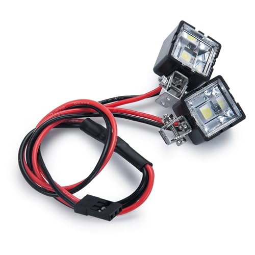 JYYTERD RC Teile Kompatibel Mit TRX4 Für TRX6 Für Axial Für SCX10 Für Wraith 1/10 RC Crawler Autoteile 1 Paar Lichter Scheinwerfer Scheinwerfer DC 5-7,4 V(Square Light) von JYYTERD