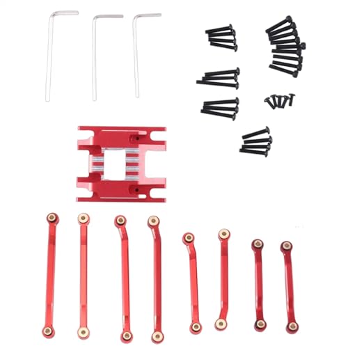 JYYTERD RC Teile Kompatibel Mit TRX4M 1/18 RC-Auto-Tuning-Teilezubehör Metall-Unterfahrschutz Und Aufhängungsverbindungssatz Mit Hoher Bodenfreiheit 9736 9749 Rot von JYYTERD