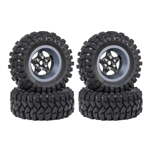 JYYTERD RC Teile Kompatibel Mit TRX4M Für SCX24 AX24 Für FCX24 4 Stücke 62mm 1,2 "Carbon Faser Beadlock Rad Reifen Set Für 1/18 1/24 RC Crawler Auto Teile(U) von hjuink