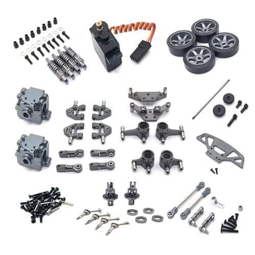 JYYTERD RC Teile Kompatibel Mit WLtoys 284131 K969 K979 K989 K999 P929 P939 1/28 RC Auto Upgrade Teile Ersatz Metall Getriebe Servo Link 18 Pack(Gray) von JYYTERD