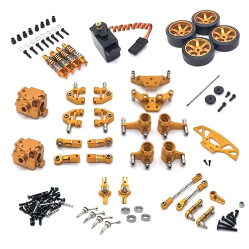 JYYTERD RC Teile Kompatibel Mit WLtoys 284131 K969 K979 K989 K999 P929 P939 1/28 RC Auto Upgrade Teile Ersatz Metall Getriebe Servo Link 18 Pack(Yellow) von JYYTERD
