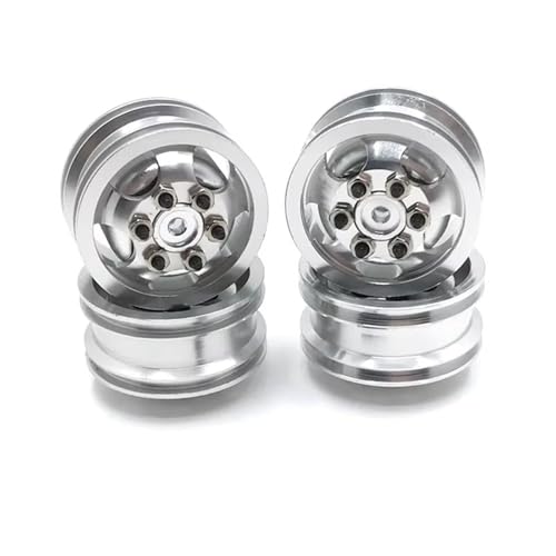 JYYTERD RC Teile Kompatibel Mit WPL C14 C24 C34 C44 B14 B24 B16 B36 4WD RC-Autoreifen Und -Rädern, Reifen Mit Radnabe Aus Aluminiumlegierung(White) von JYYTERD