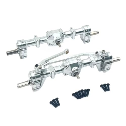 RC Teile Kompatibel Mit WPL C14 C24 C34 C44 C54 C64 C74 B14 B24 1/16 RC Auto Upgrade Teile Zubehör Metall Vordere Und Hintere Portalachse(Silver) von JYYTERD