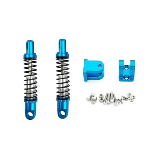 JYYTERD RC Teile Kompatibel Mit WPL D12 RC Car Upgrades Teile Ersatzzubehör Metall Vorne Hinten Stoßdämpfer Dämpfer Mit Halterung Für Sitz Befestigt(Blue,Front) von JYYTERD