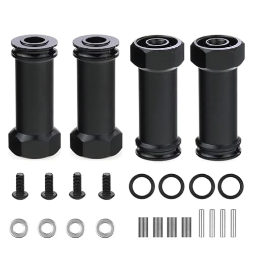 JYYTERD RC Teile Kompatibel Mit Wltoys 12428 12423 1/12 Verlängerung RC Auto Umbauteile 12MM Aluminium Rad Sechskant Adapter Lang 29Mm(Black) von JYYTERD