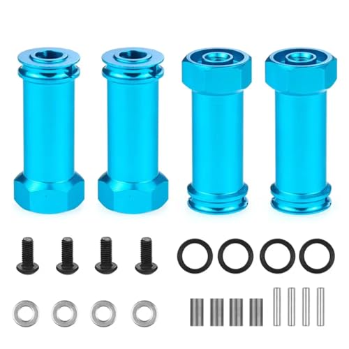 JYYTERD RC Teile Kompatibel Mit Wltoys 12428 12423 1/12 Verlängerung RC Auto Umbauteile 12MM Aluminium Rad Sechskant Adapter Lang 29Mm(Blue) von JYYTERD