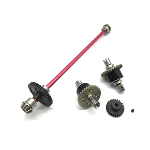 JYYTERD RC Teile Kompatibel Mit Wltoys 144001 1/14 RC Autoteile Ersatzteile Metalldifferential Zentralantriebswelle Untersetzungsgetriebe Motorgetriebe(Red) von JYYTERD