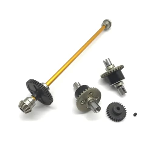 JYYTERD RC Teile Kompatibel Mit Wltoys 144001 1/14 RC Autoteile Ersatzteile Metalldifferential Zentralantriebswelle Untersetzungsgetriebe Motorgetriebe(Yellow) von JYYTERD