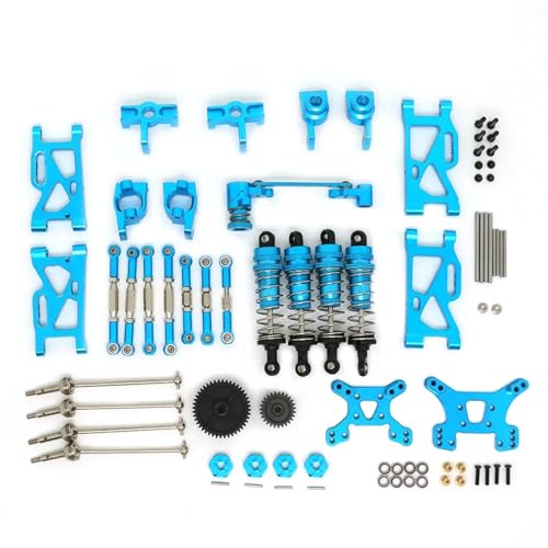 JYYTERD RC Teile Kompatibel Mit Wltoys 144001 124017 124019 RC Fernbedienung Auto Metall Zubehör Nachrüstsatz(Blue) von JYYTERD