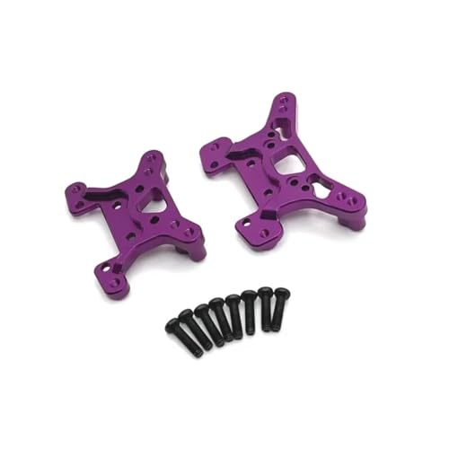 JYYTERD RC Teile Kompatibel Mit Wltoys 144016 144018 1/14 1/12 RC Car Upgrade Partsber Metall Vorne Hinten Stoßdämpferplatte(Purple) von JYYTERD