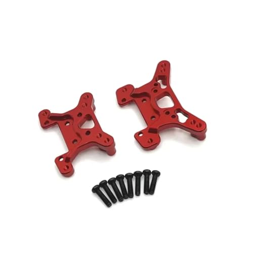JYYTERD RC Teile Kompatibel Mit Wltoys 144016 144018 1/14 1/12 RC Car Upgrade Partsber Metall Vorne Hinten Stoßdämpferplatte(Red) von JYYTERD