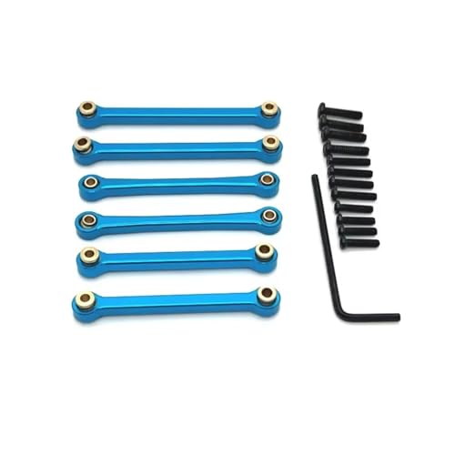 JYYTERD RC Teile Kompatibel Mit Wltoys 144016 144018 Metall Lenkstange Spurstangengestänge Set RC Auto Upgrade Teile Zubehör(Blue) von JYYTERD