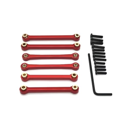 JYYTERD RC Teile Kompatibel Mit Wltoys 144016 144018 Metall Lenkstange Spurstangengestänge Set RC Auto Upgrade Teile Zubehör(Red) von JYYTERD